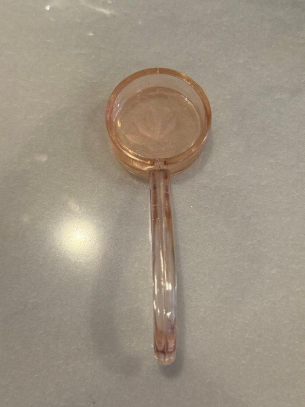Vintage Pink Depression Glass Condiment Ladle Mayonnaise Sauce Spoon